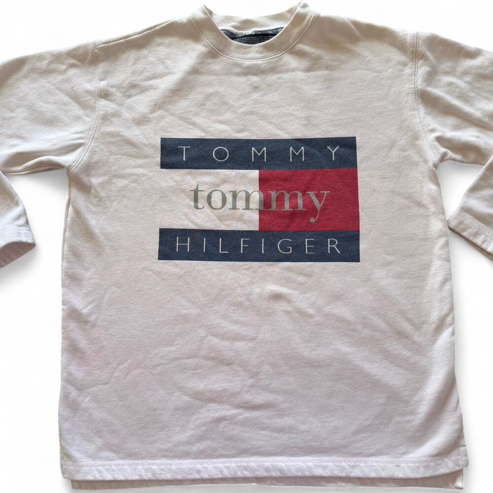 Tommy-hilfiger Men's White and Pink Sweatshirt